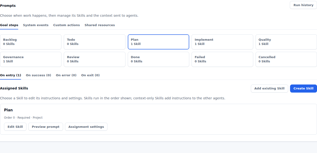 Goal-step Skills and their assignments